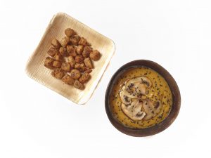 crema de zanahoria y champiñones y soja tex