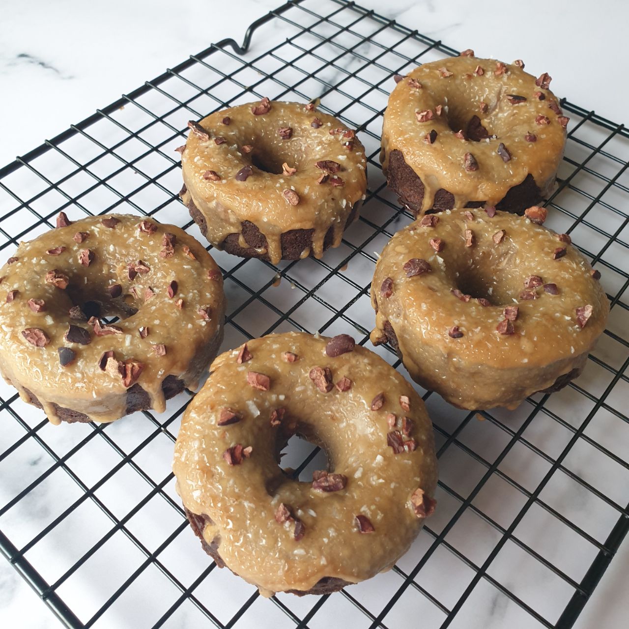 Donuts de boniato y chocolate